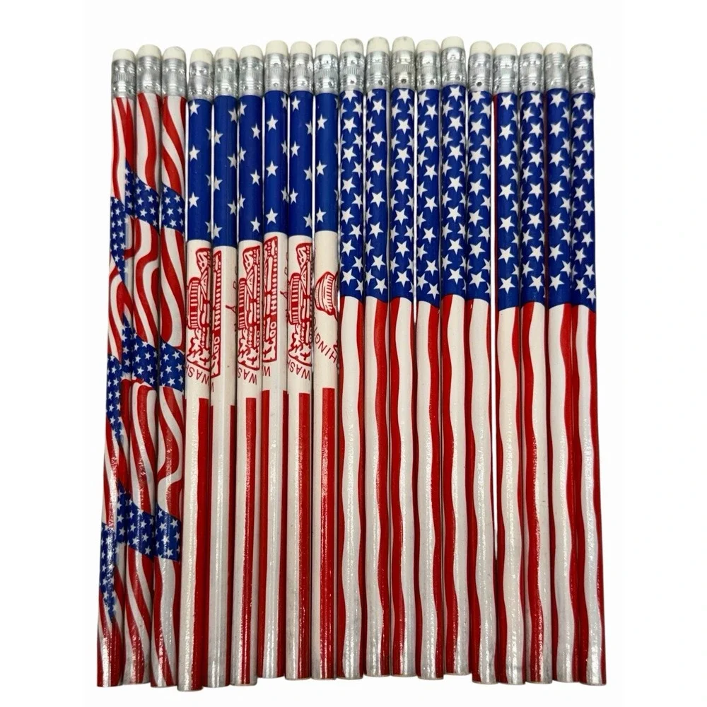 Lot of 19 Patriotic Pencils United States Flag Washington DC Logo - NEW